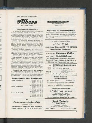 Rentenzahlung für Monat November 1966