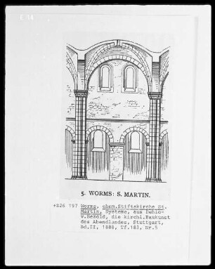 Wandaufriss der ehemaligen Stiftskirche Sankt Martin in Worms