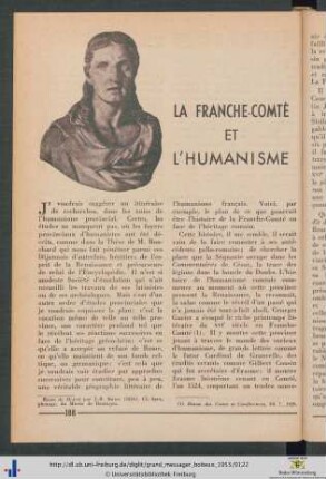 La Franche-Comté et l'Humanisme.
