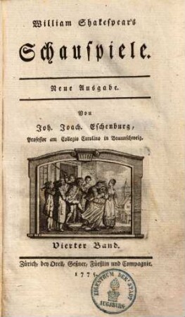 William Shakespear's Schauspiele, Vierter Band
