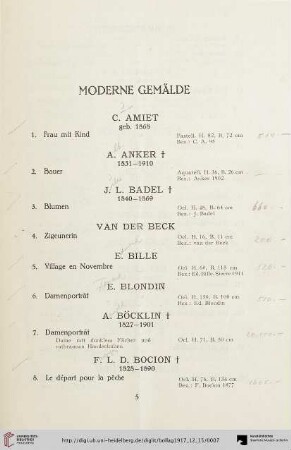 Moderne Gemälde (Nr. 1-94)