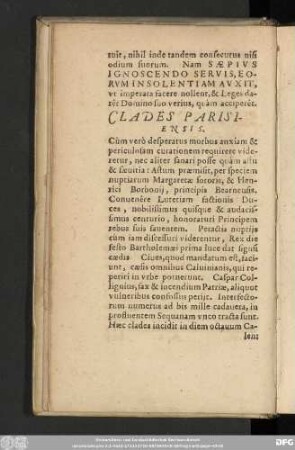 Clades Parisiensis.