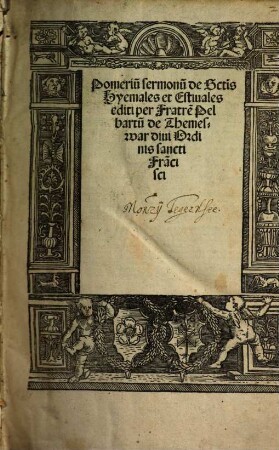 Pomeriu[m] sermonu[m] de S[an]ctis : Hyemales et Estiuales