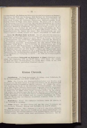 Kleine Chronik.