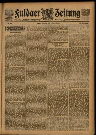 Zweite Ausgabe vom Samstag, den 09. April 1904.