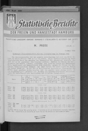 Hamburger Preisindexziffern für die Lebenshaltung im Februar 1956 : Lfd. Nr. 5