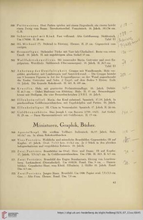 Miniaturen, Graphik, Bücher (Nr. 568-584)