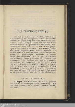Das Türkische Zelt (J)