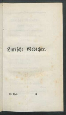 Lyrische Gedichte