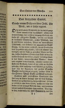 Das dreyzehnte Capitel. Sancho nimmt Besitz von seiner Insel. [...]