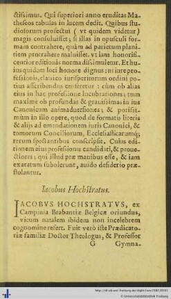 Iacobus Hochstratus