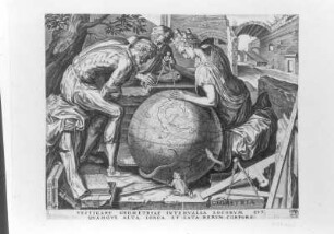 Die Geometrie : Floris, Frans (Inventor): Die Geometrie. Kupferstich; 224 x 279 mm. Dresden: Kupferstich-Kabinett A 31805