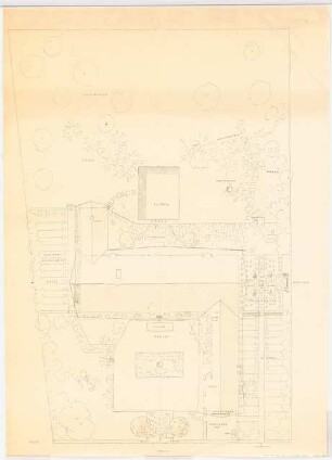 Landhaus, Nyon (Haus Schwebes, zahlreiche Varianten): Gartenplan. Grundriss