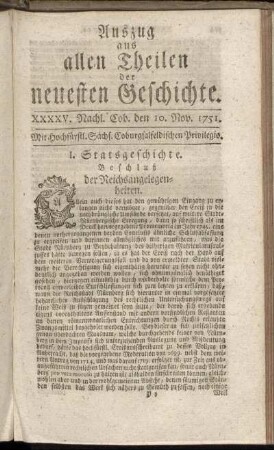 XXXXV. Nachl. Cob. den 10. Nov. 1751.