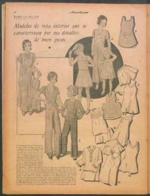 Modelos de ropa interior que se caracterizan por sus detalles de buen gusto [Dibujos] : Para la mujer