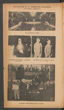 Inauguración de la Sociedad de Salvamento: Natatorium Argentina - [Fotografías]