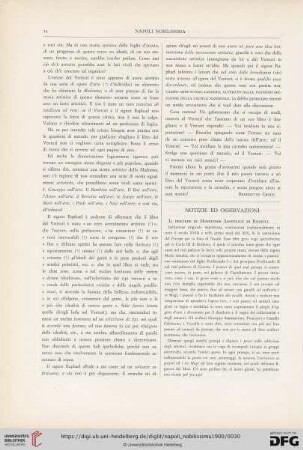 Notizie ed osservazioni