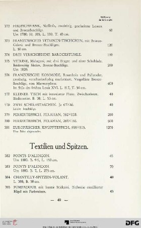Textilien und Spitzen (Nr. 382-388)