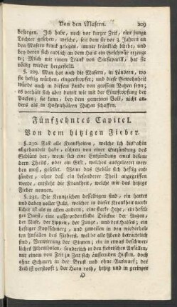 Fünfzehntes Capitel. Von dem hitzigen Fieber