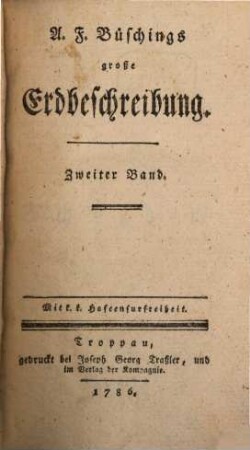 A. F. Büschings große Erdbeschreibung, 2. Schweden
