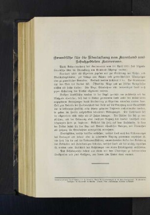 Grundsätze für die Überlassung von Kronland und Schutzgebieten Kameruns.