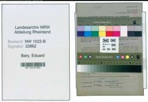 Entnazifizierung Eduard De Bary , geb. 23.11.1878 (Vertreter)