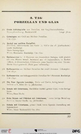 Porzellan und Glas (Nr. 362-399)