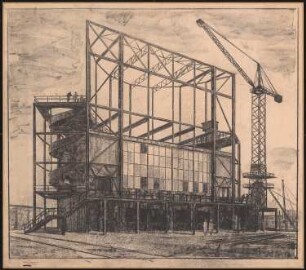 Deutsche Bauausstellung 1931, Berlin Pavillon für den Deutschen Stahlbauverband: Perspektivische Ansicht