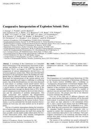 Comparative interpretation of explosion seismic data