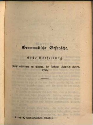 Klopstocks sämmtliche Werke, 9. Sprachwissenschaftliche Schriften