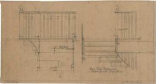 Dolmetsch, Theodor; Brackenheim; Haus Fender - Treppe (Teilansichten m. Schnitt)