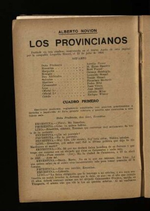 Los provincianos : pochade en tres actos