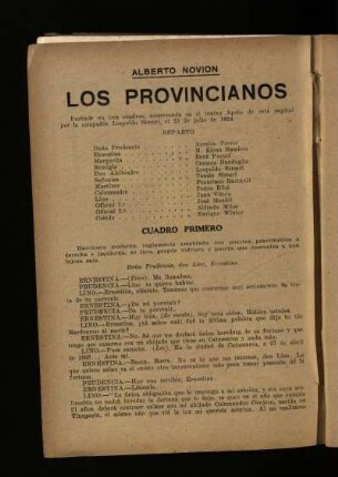 Los provincianos : pochade en tres actos