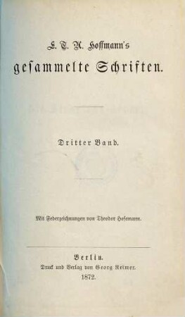 E. T. A. Hoffmann's gesammelte Schriften, 3. Die Serapions-Brüder ; 3