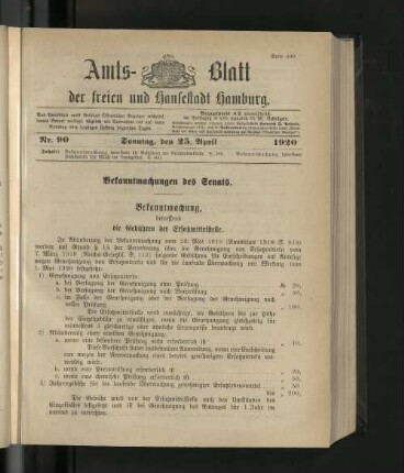 No. 90, 25. April 1920