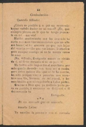De un amante que se ausenta.