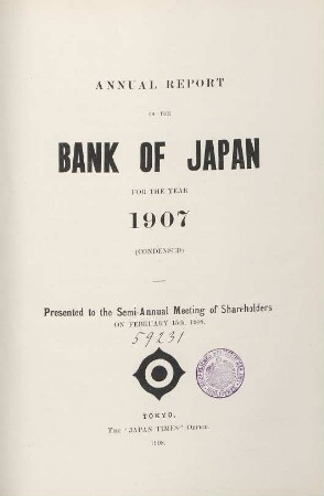 1907: Annual report
