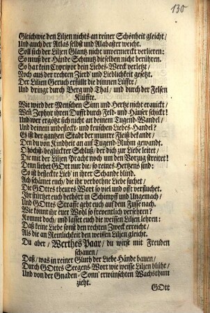 Die Keusche Liebe unter dem Bilde Einer weissen Lilie, wurde Bey dem Glätzel- und Fronhofferischen Hochzeit-Feste den 8. Februarii Anno 1718. vorgestellt