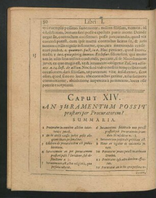 Caput XIV. An Iuramentum Possit praestari per Procuratorem?