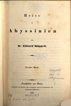 Reise in Abyssinien, Zweiter Band.