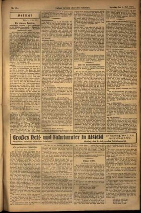 Zweite Ausgabe vom Samstag, den 06. Juli 1929.