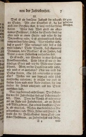 III. Es giebt zufriedene Menschen.