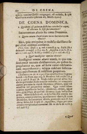 De Coena Dominica.