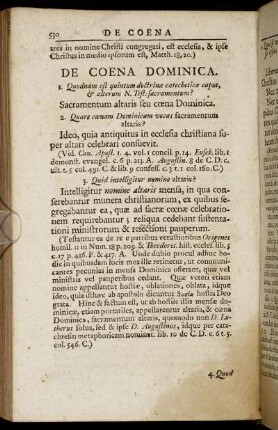 De Coena Dominica.