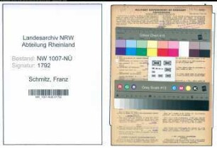 Entnazifizierung Franz Schmitz , geb. 25.08.1907 (Installateur)