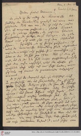 Korrespondenz Karl Immanuel Nitzsch / Carl Ullmann: Brief von Karl Immanuel Nitzsch an Carl Ullmann
