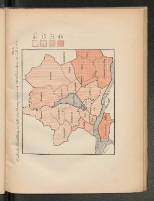 Tab. 14. Graphische Darstellung der Zahl der Lebendgeborenen auf 10,000 Einwohner im Jahre 1878.