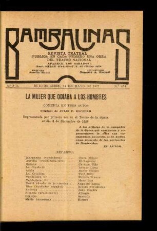 La mujer que odiaba a los hombres : comedia en tres actos
