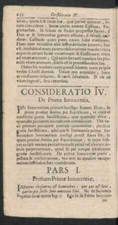 Consideratio IV. De Prima Innocentia
