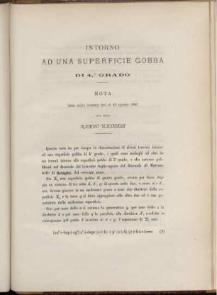 INTORNO AD UNA SUPERFICIE GOBBA DI 4.° GRADO